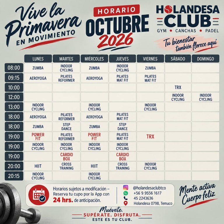 Read more about the article HORARIO OCTUBRE 2026